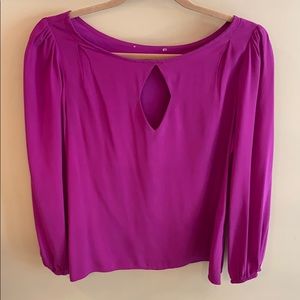 Alisha Levine Purple Silk Blouse Size Medium
